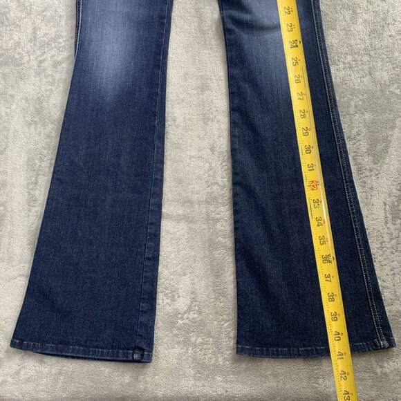 7 for all Mankind "A" Pocket Jeans Womens 26x33”Blue Denim Bootcut Low Rise Y2K - Picture 4 of 14